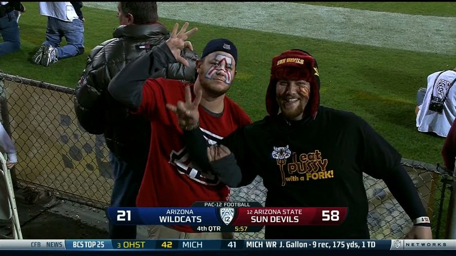 Arizona State Fan&#39;s Shirt Lets Everyone Know How He Eats Pussy