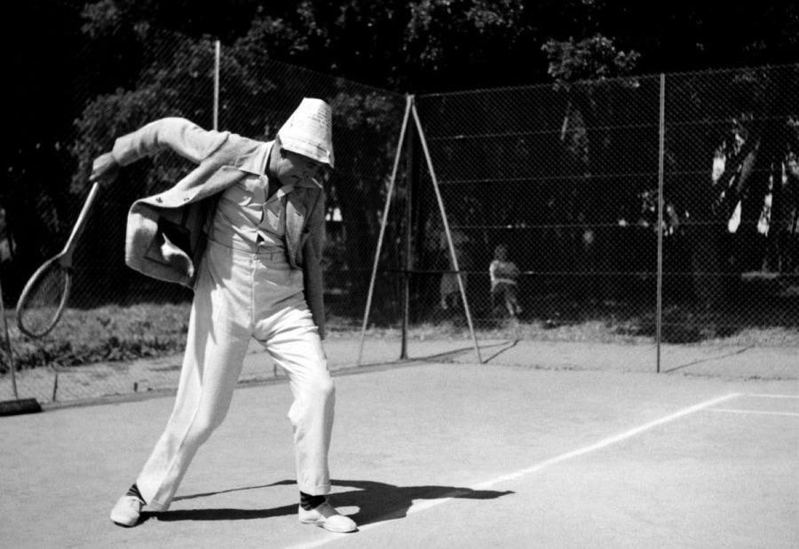 Jacques Tati Plays Tennis