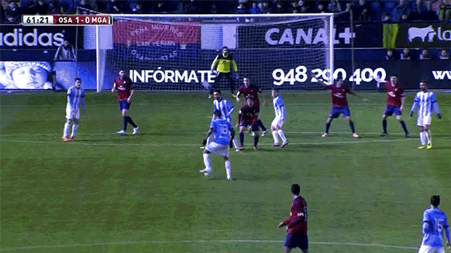 Malaga&#39;s Eliseu Boomerangs In A Goal With Crazy Spin