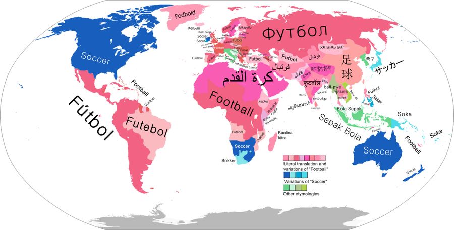 Map: What Every Country Calls The Thing We Call "Soccer"