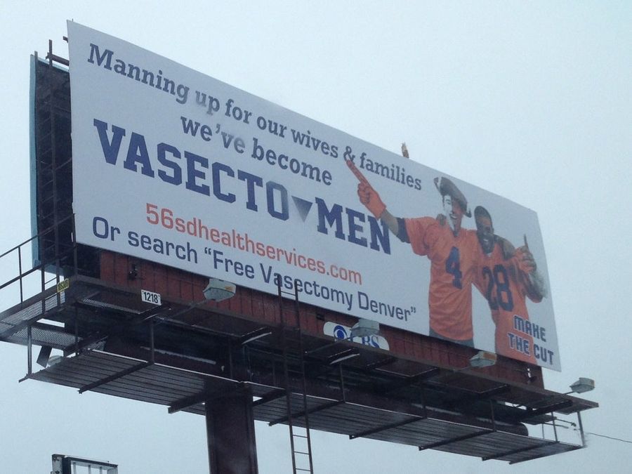 &quot;Manning Up&quot;: Sign Outside Mile High Offers Free Vasectomies
