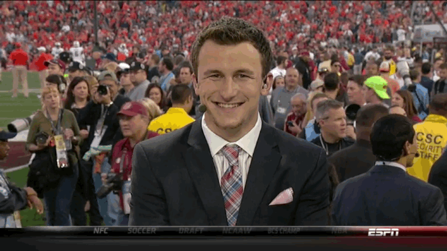 Nick Saban And Johnny Manziel Hanging Out On <i>College GameDay</i>