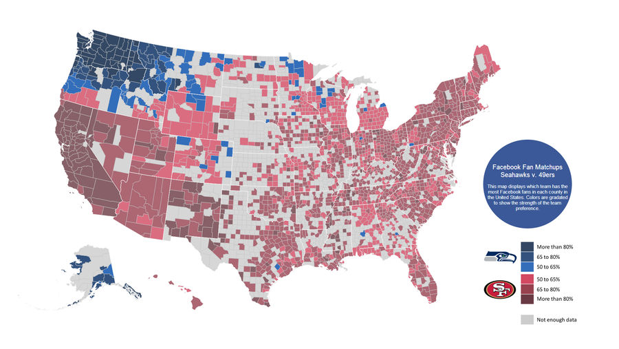 Facebook Fandom Maps Show Who America Is Rooting For This Sunday