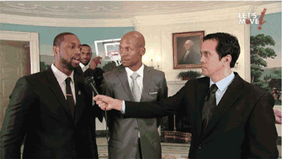 Michelle Obama Posterizes Dwyane Wade, Then Mean Mugs