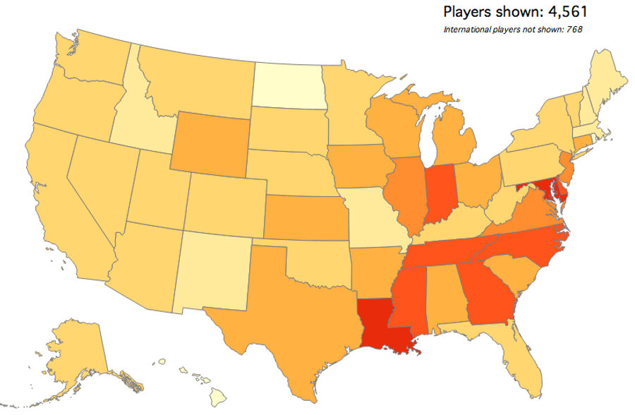 Map: Which States Produce The Most College Basketball Recruits?