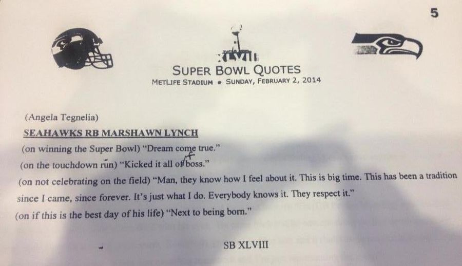 Marshawn Lynch Is Still Not Talking