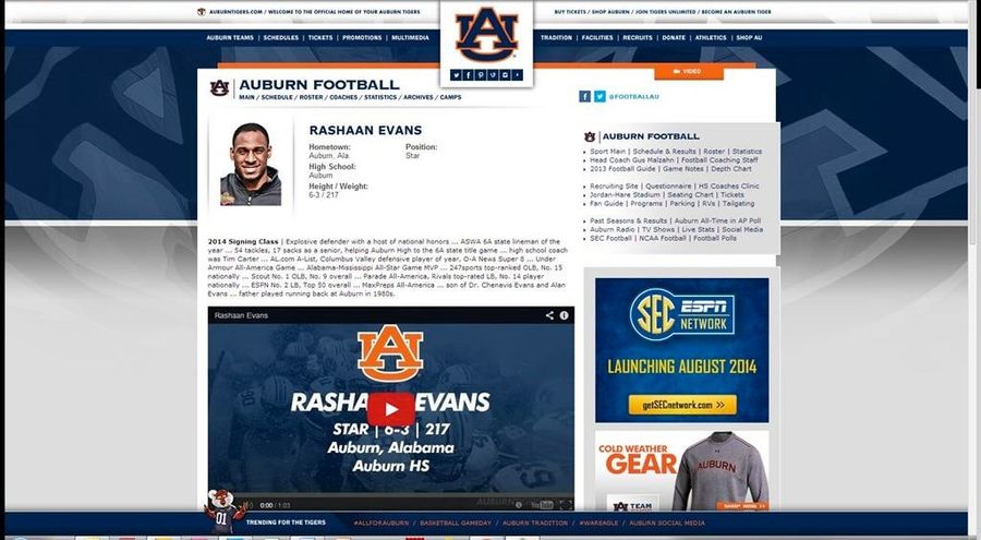 Auburn Website Posts Bio For Top Recruit Who Just Committed To Alabama
