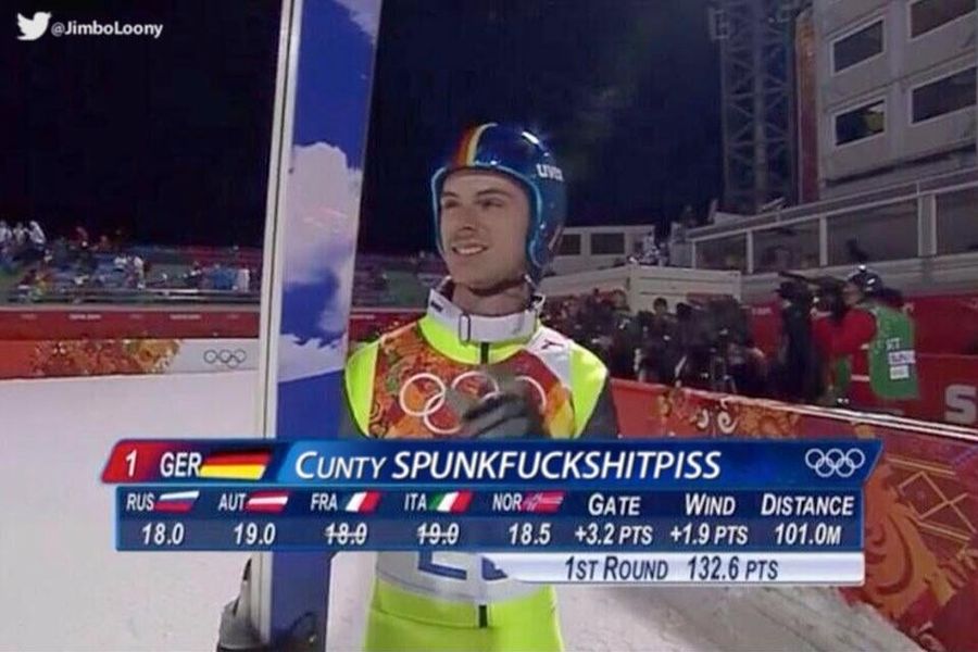 No, There's Not A Ski Jumper Named Cunty Spunkfuckshitpiss