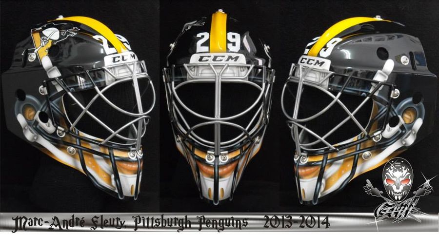 Marc-Andre Fleury&#39;s Stadium Series Mask Looks Like A Steelers Helmet