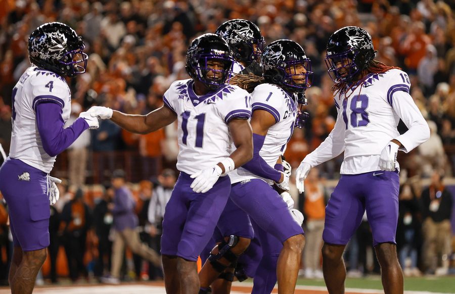 Who had TCU as the first Texas program to (possibly) make the College Football Playoff?
