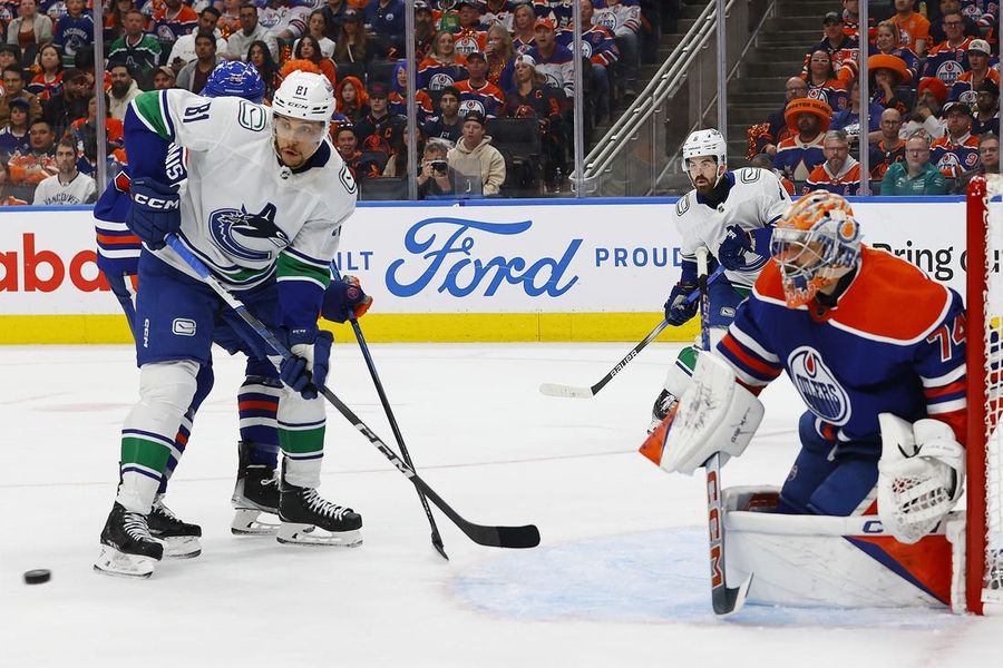 NHL: Stanley Cup Playoffs-Vancouver Canucks at Edmonton Oilers