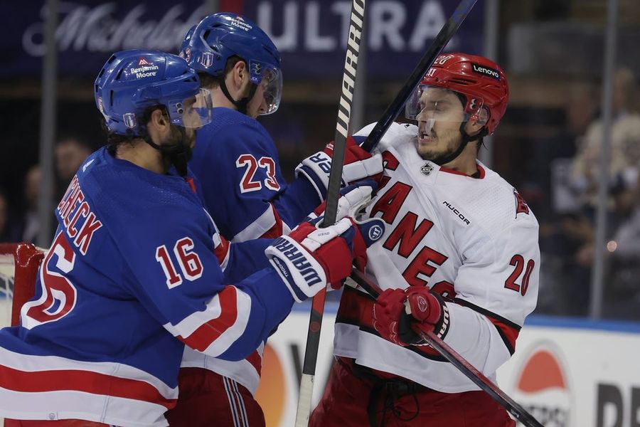 NHL: Stanley Cup Playoffs-Carolina Hurricanes at New York Rangers
