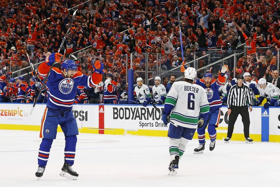 NHL: Stanley Cup Playoffs-Vancouver Canucks at Edmonton Oilers