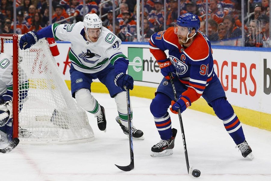 NHL: Stanley Cup Playoffs-Vancouver Canucks at Edmonton Oilers
