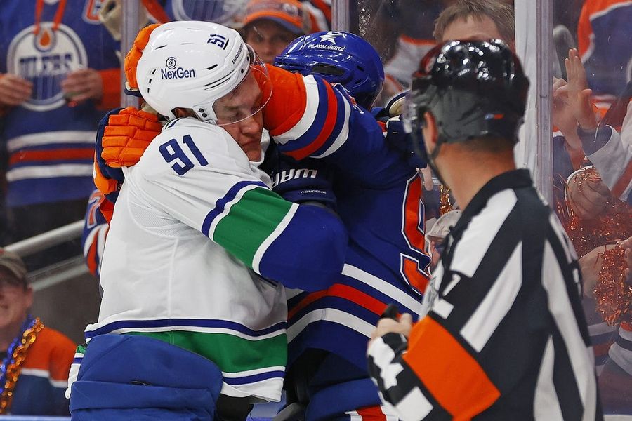 NHL: Stanley Cup Playoffs-Vancouver Canucks at Edmonton Oilers