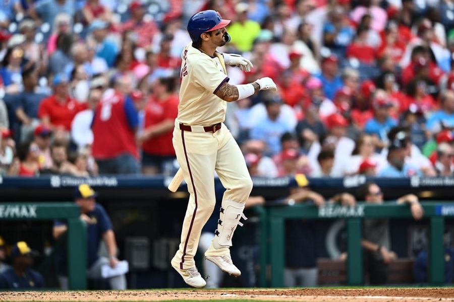 Aaron Nola, Nick Castellanos lead Phillies to sweep of Brewers