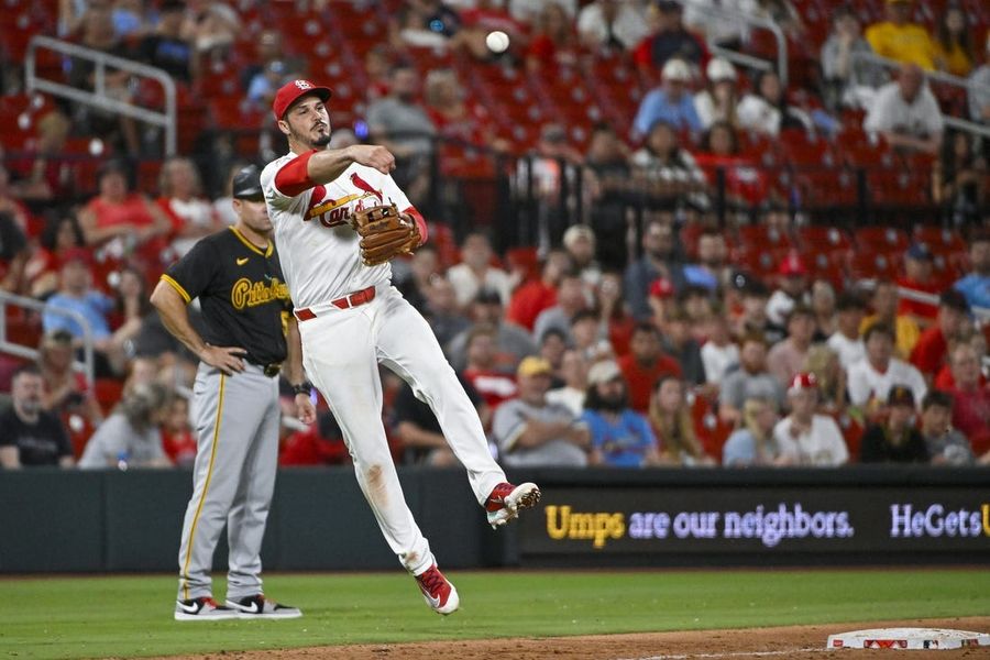 Cardinals 3B Nolan Arenado (forearm) exits vs. Giants