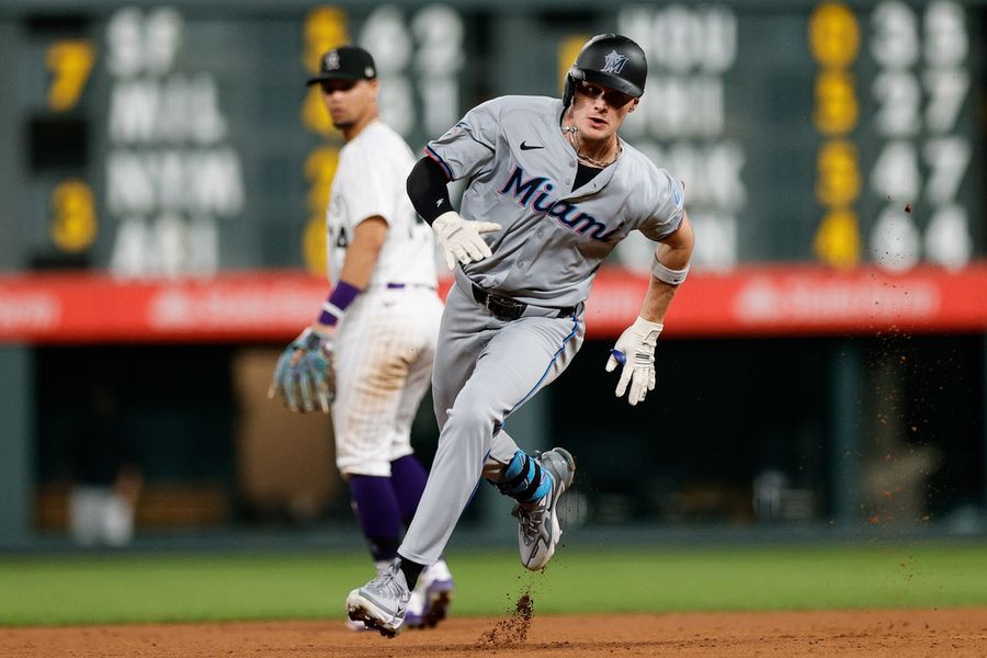 Marlins' Griffin Conine providing late-season spark vs. Giants