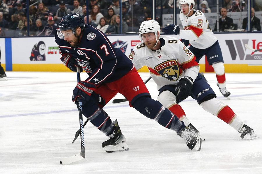 Late Johnny Gaudreau honored, but Blue Jackets fall to Panthers 