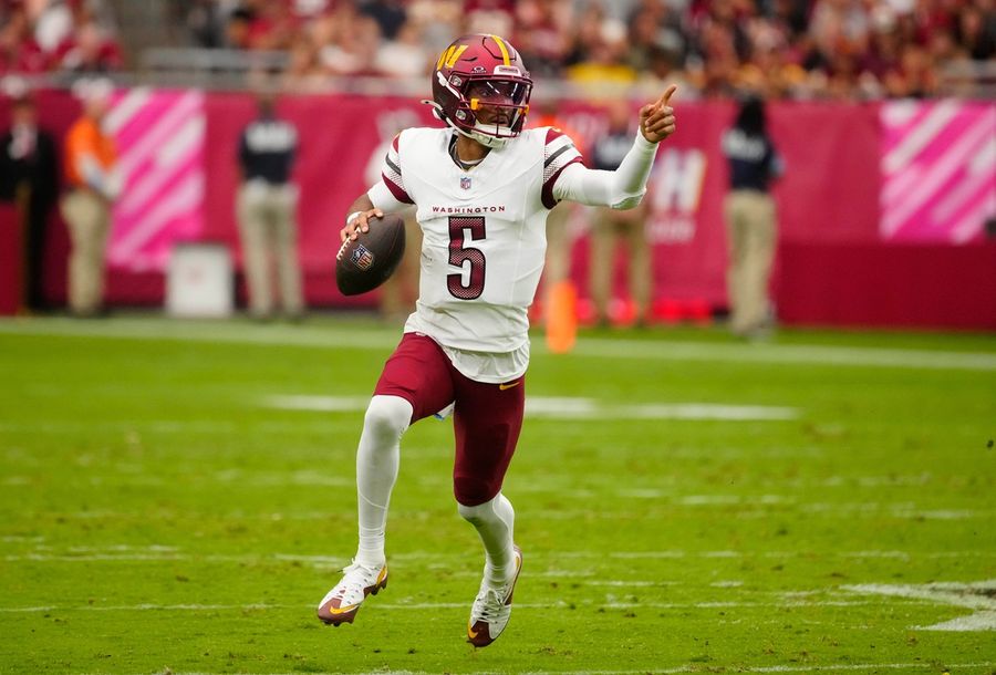 Commanders QB Jayden Daniels practices, game-time decision vs. Bears