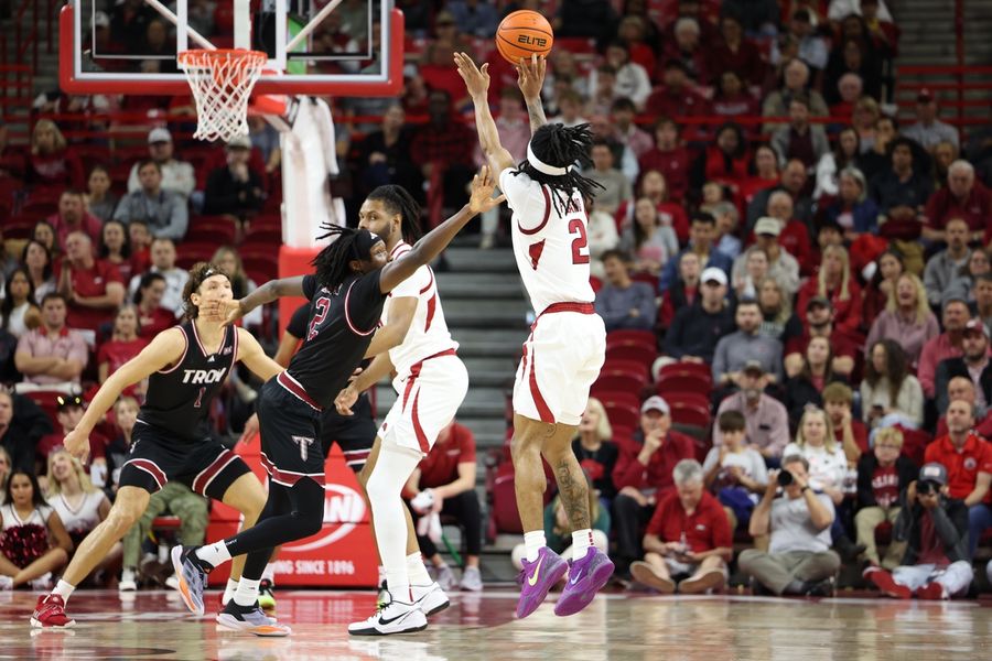 NCAA Basketball: Troy at Arkansas