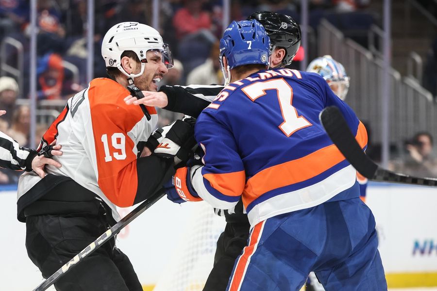 Isles' Maxim Tsyplakov suspended 3 games, Flyers' Scott Laughton fined