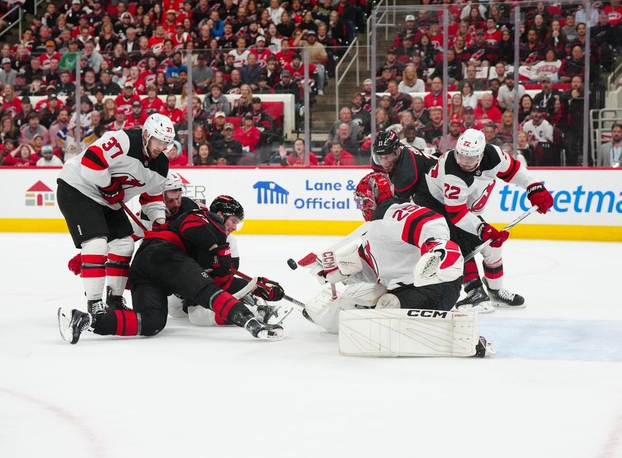 Hurricanes escape 3-goal hole, eliminate Devils in 2OT