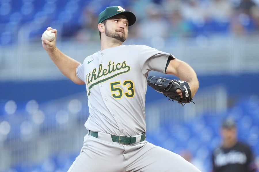 A's Gunnar Hoglund stifles Marlins in strong debut