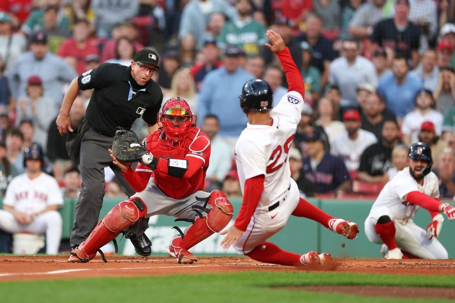 MLB: Los Angeles Angels in Boston Red Sox
