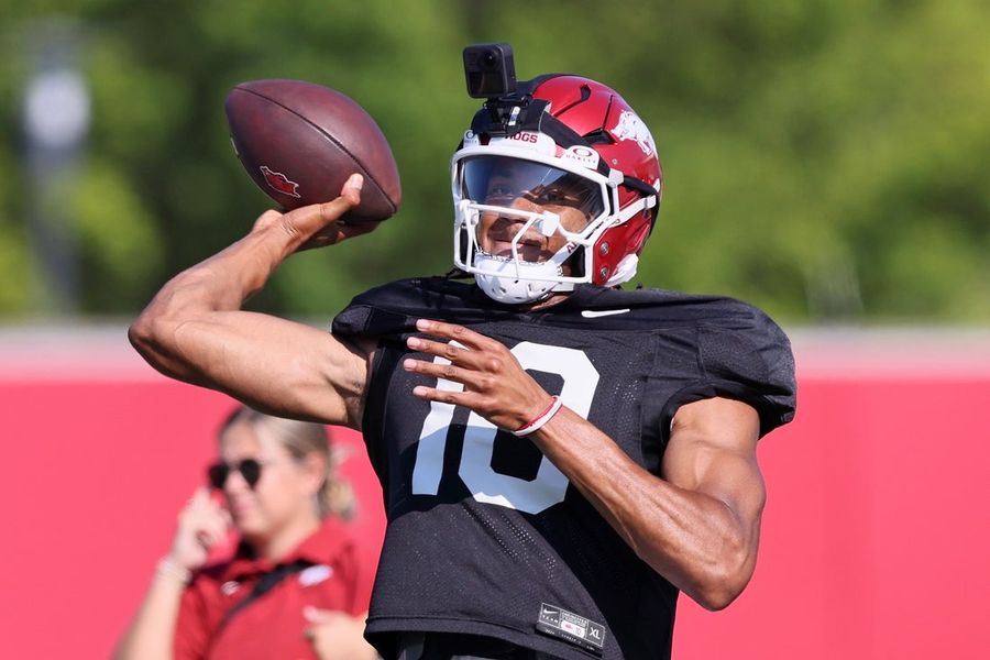 NCAA Football: Arkansas Football Practice