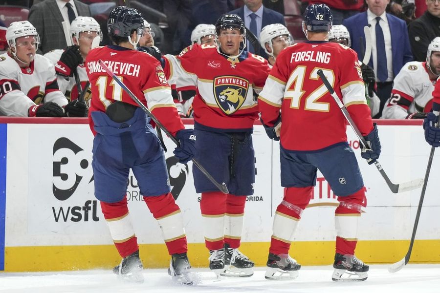 Banged-up Panthers score 6 goals in rout of Senators