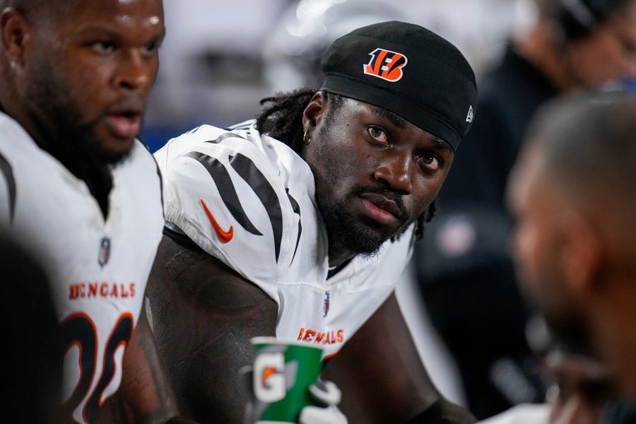 Bengals DE Shemar Stewart injures leg, carted from field