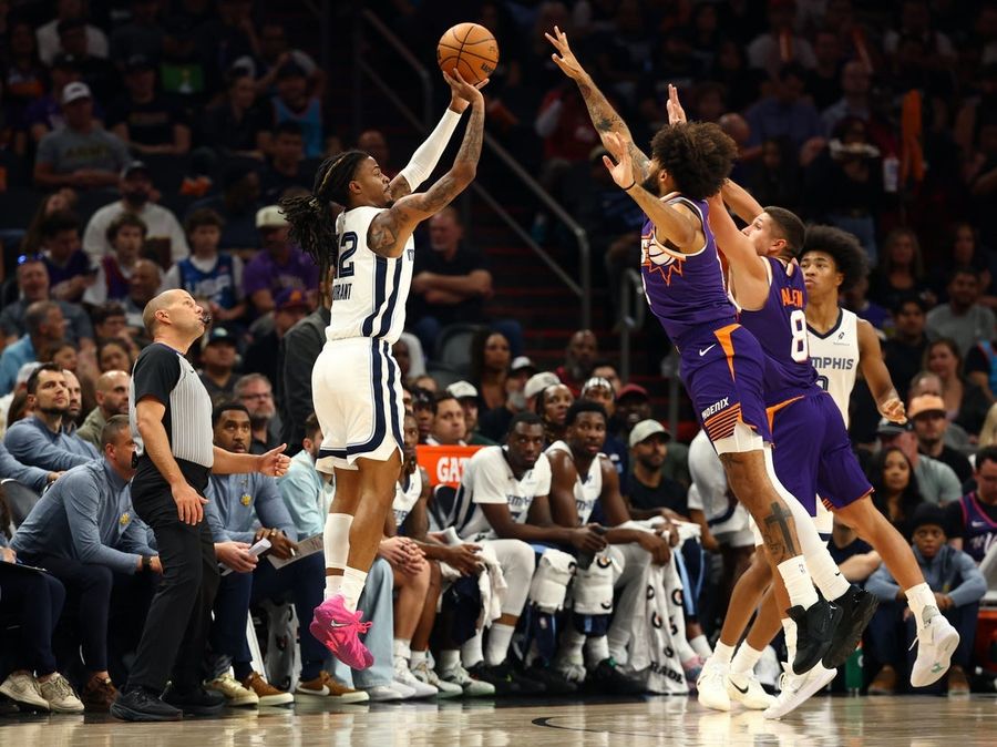 Ja Morant acerta a cesta da vitória nos segundos finais e os Grizzlies vencem os Suns por uma pequena margem.