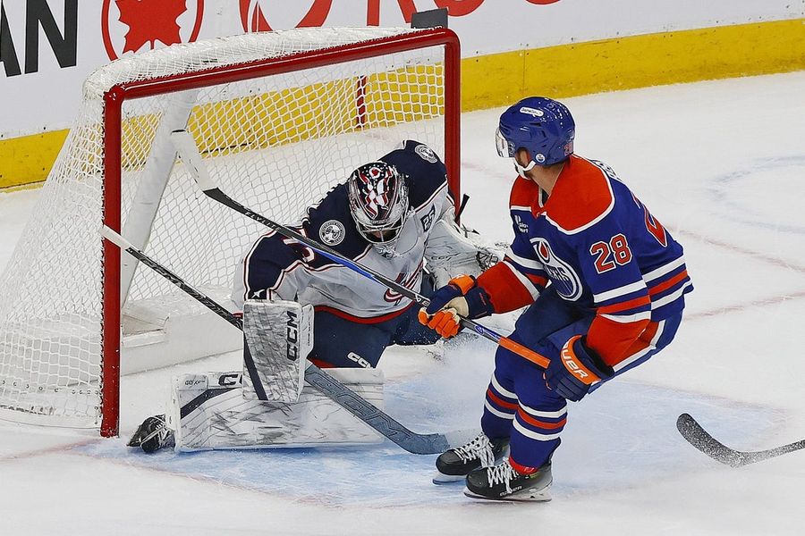 NHL: Columbus Blue Jackets at Edmonton Oilers