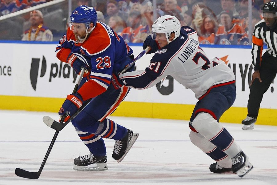 NHL: Columbus Blue Jackets at Edmonton Oilers