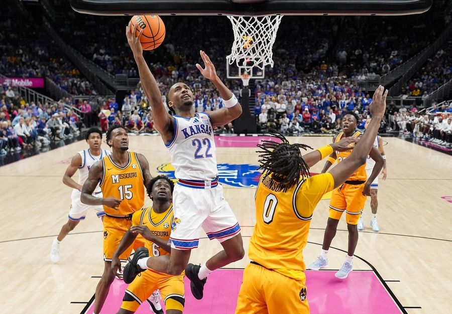 NCAA Basketball: Missouri at Kansas