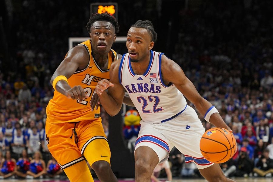 NCAA Basketball: Missouri at Kansas