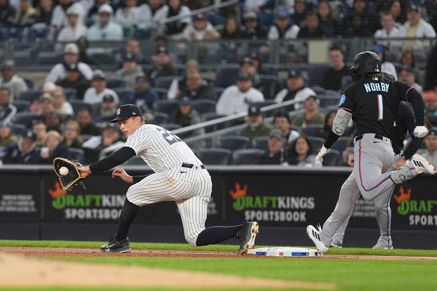Yankees rally past Marlins, win 4th straight and improve to 7-1
