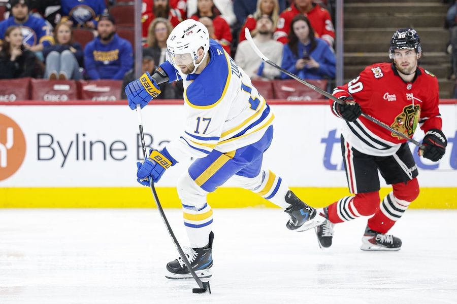 Deadspin | Sabres stomp Blackhawks, wrap up Atlantic Division crown Apr 13, 2026; Chicago, Illinois, USA; Buffalo Sabres left wing Jason Zucker (17) shoots the puck against the Chicago Blackhawks during the second period at United Center. Mandatory Credit: Kamil Krzaczynski-Imagn Images Tage Thompson scored twice and Alex Tuch had a goal and assist as the Buffalo Sabres clinched the Atlantic Division title with a 5-1 victory against the host Chicago Blackhawks on Monday. Buffalo (50-23-8, 108 points) recorded its fourth straight victory. The Sabres have the second-best record in the Eastern Conference behind the Carolina Hurricanes’ 111 points. After snapping a 14-season playoff drought this month, Buffalo will open the postseason against either the Boston Bruins or the Ottawa Senators. Ryan McLeod and Josh Norris also scored while Rasmus Dahlin notched two assists for the Sabres. Ukko-Pekka Luukkonen made 15 saves. Rookie Ryan Greene scored for Chicago, and Spencer Knight stopped 21 shots. The Sabres outshot the Blackhawks 26-16. Chicago finished 0-for-5 on the power play compared to 0-for-2 for Buffalo. The Blackhawks (28-39-14, 70 points) put a brief scare into the Sabres when Greene opened the scoring with a short-handed goal at 3:58 of the first period. With Sam Rinzel off for high-sticking, Greene took an Ilya Mikheyev pass off the rush, made a move in front and beat Luukkonen with a wrist shot just 14 seconds into the Buffalo man advantage. Also sluggish at even strength in the early going, the Sabres tied the game at 19:02 of the first period. Josh Doan stole a Greene pass inside the Chicago blue line and fed the puck to Norris, who sent a wrist shot over Knight from the left circle. Norris stretched his point streak to five games while Doan extended his to four. Buffalo capitalized on another Blackhawks turnover at 13:00 of the second period to take the lead for good. Thompson, the club’s top scorer with 81 points, collected the puck near the goal line and scored after weaving through two defenders. The Sabres made it 3-1 at 5:38 of the third. Dahlin found Tuch in the middle of the ice with a stretch pass, and Tuch’s shot glanced off Knight’s glove and into the net. Thompson netted his 40th goal less than six minutes later, converting a one-timer from Dahlin. McLeod capped the scoring at 18:35 of the third. Blackhawks forward Frank Nazar wore a cage mask after leaving the team’s Saturday home loss to the St. Louis Blues early upon taking a puck to the face. Chicago fell to 1-8-1 in its past 10 games. –Field Level Media #Deadspin #Sabres #stomp #Blackhawks #wrap #Atlantic #Division #crown Deadspin | Sabres stomp Blackhawks, wrap up Atlantic Division crown Apr 13, 2026; Chicago, Illinois, USA; Buffalo Sabres left wing Jason Zucker (17) shoots the puck against the Chicago Blackhawks during the second period at United Center. Mandatory Credit: Kamil Krzaczynski-Imagn Images Tage Thompson scored twice and Alex Tuch had a goal and assist as the Buffalo Sabres clinched the Atlantic Division title with a 5-1 victory against the host Chicago Blackhawks on Monday. Buffalo (50-23-8, 108 points) recorded its fourth straight victory. The Sabres have the second-best record in the Eastern Conference behind the Carolina Hurricanes’ 111 points. After snapping a 14-season playoff drought this month, Buffalo will open the postseason against either the Boston Bruins or the Ottawa Senators. Ryan McLeod and Josh Norris also scored while Rasmus Dahlin notched two assists for the Sabres. Ukko-Pekka Luukkonen made 15 saves. Rookie Ryan Greene scored for Chicago, and Spencer Knight stopped 21 shots. The Sabres outshot the Blackhawks 26-16. Chicago finished 0-for-5 on the power play compared to 0-for-2 for Buffalo. The Blackhawks (28-39-14, 70 points) put a brief scare into the Sabres when Greene opened the scoring with a short-handed goal at 3:58 of the first period. With Sam Rinzel off for high-sticking, Greene took an Ilya Mikheyev pass off the rush, made a move in front and beat Luukkonen with a wrist shot just 14 seconds into the Buffalo man advantage. Also sluggish at even strength in the early going, the Sabres tied the game at 19:02 of the first period. Josh Doan stole a Greene pass inside the Chicago blue line and fed the puck to Norris, who sent a wrist shot over Knight from the left circle. Norris stretched his point streak to five games while Doan extended his to four. Buffalo capitalized on another Blackhawks turnover at 13:00 of the second period to take the lead for good. Thompson, the club’s top scorer with 81 points, collected the puck near the goal line and scored after weaving through two defenders. The Sabres made it 3-1 at 5:38 of the third. Dahlin found Tuch in the middle of the ice with a stretch pass, and Tuch’s shot glanced off Knight’s glove and into the net. Thompson netted his 40th goal less than six minutes later, converting a one-timer from Dahlin. McLeod capped the scoring at 18:35 of the third. Blackhawks forward Frank Nazar wore a cage mask after leaving the team’s Saturday home loss to the St. Louis Blues early upon taking a puck to the face. Chicago fell to 1-8-1 in its past 10 games. –Field Level Media #Deadspin #Sabres #stomp #Blackhawks #wrap #Atlantic #Division #crown