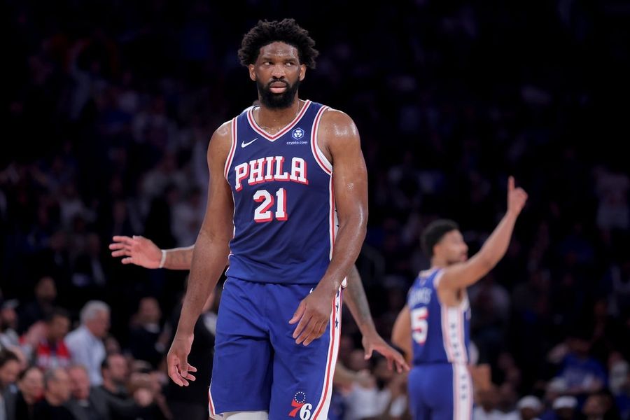 76ers C Joel Embiid (ankle, hip) out for Game 2 vs. Knicks
