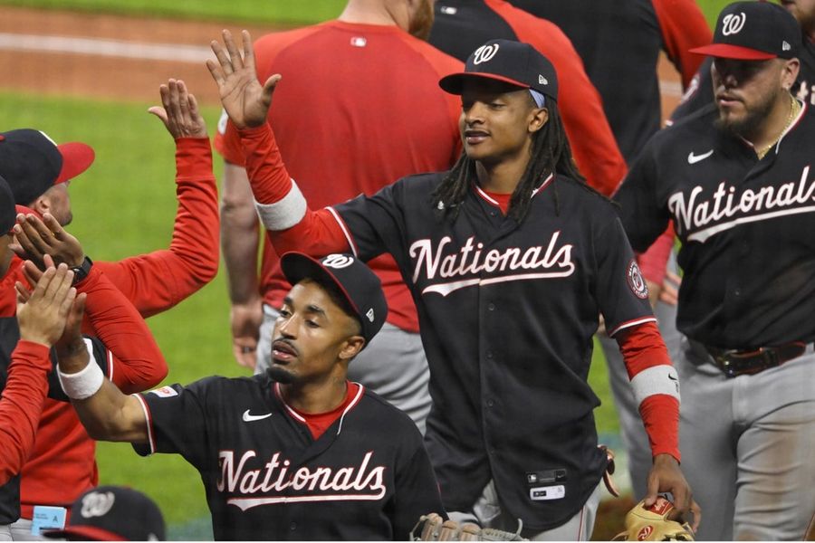 James Wood, Nationals shoot for 3-game sweep in Cleveland