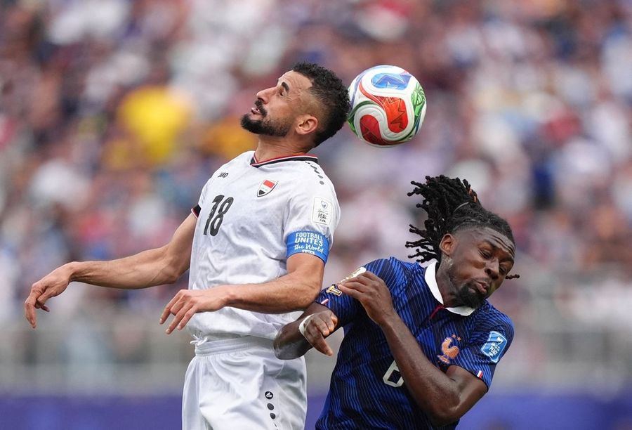Iraq striker Aymen Hussein exits vs. France with apparent injury