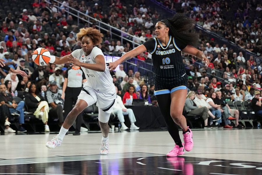 Without A'ja Wilson, Aces survive Sky in OT