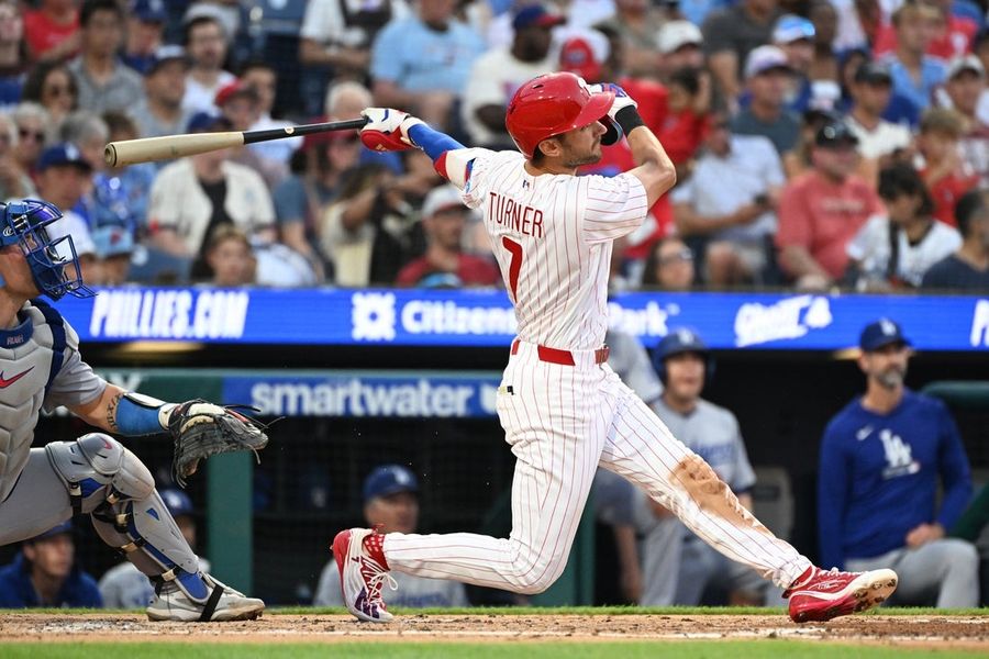 Trea Turner knocks two out as Phillies control Dodgers