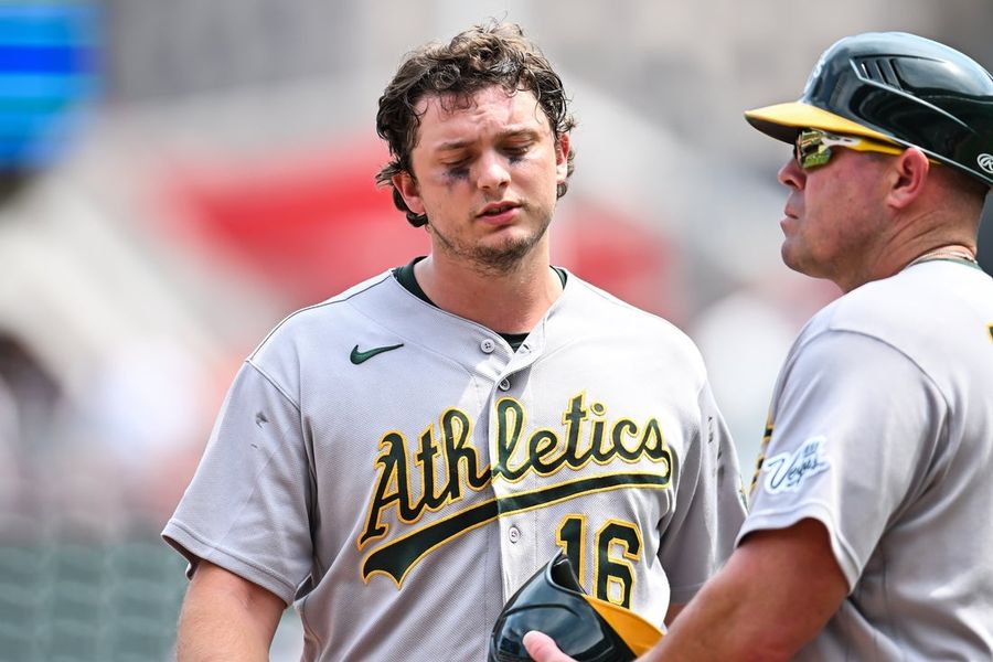 Athletics star Nick Kurtz (thumb) to visit hand specialist