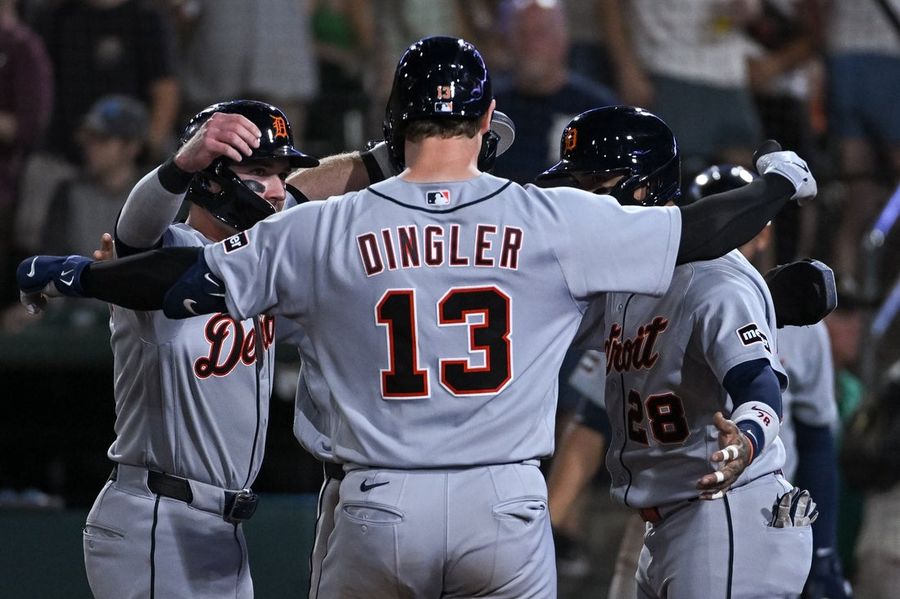 O home run de Dillon Dingler destaca a reação tardia dos Tigers contra os A's.