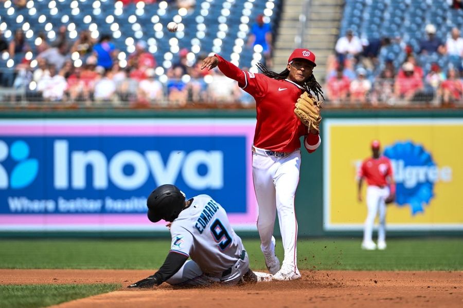 Marlins score 6 times on 2 hits in ninth, rally past Nationals
