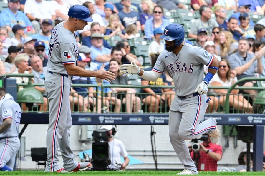Ezequiel Duran powers Rangers past Brewers to avoid sweep