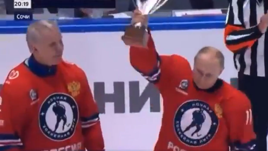 Vladimir Putin ‘scores’ eight goals in Russian hockey game