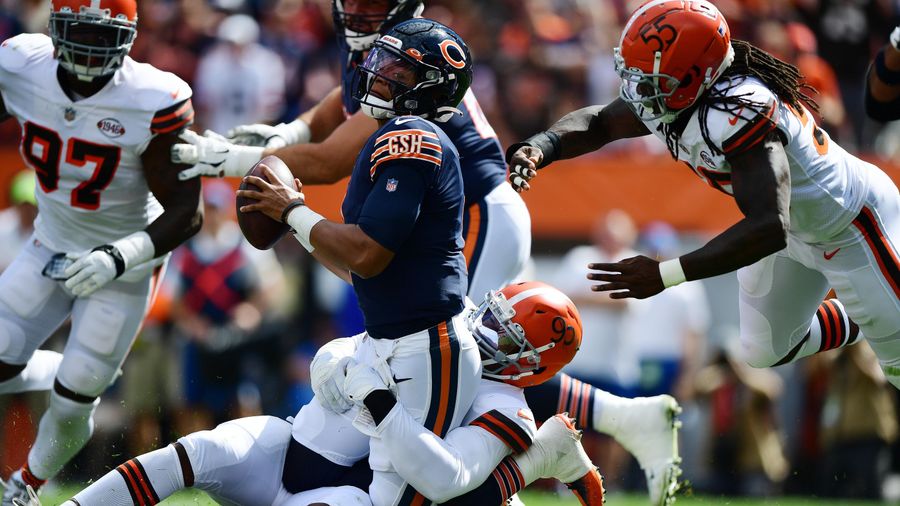 Justin Fields said the NFL game was ‘slow’ in the preseason — the Cleveland Browns sacked him 9 times on Sunday